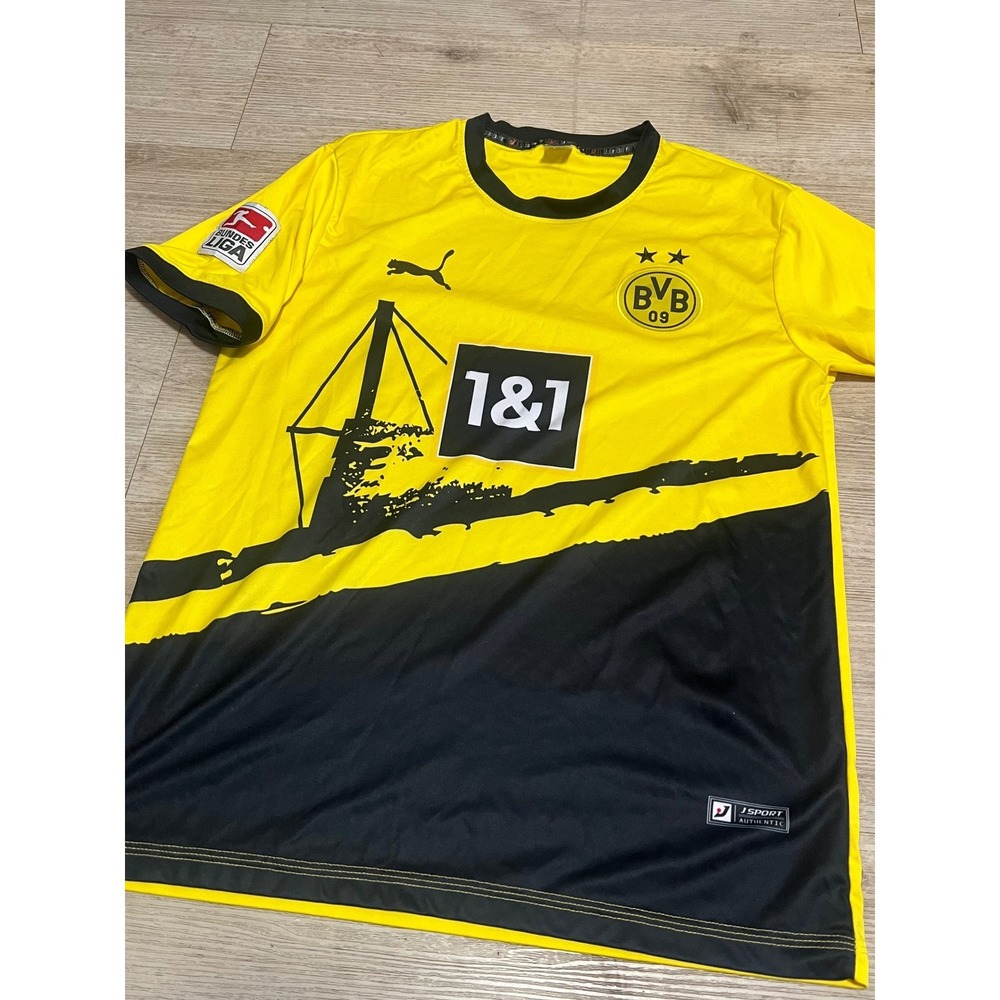 Borussia Dortmund BVB Jsport Soccer Jersey Yellow Black Mens XL Bundesliga